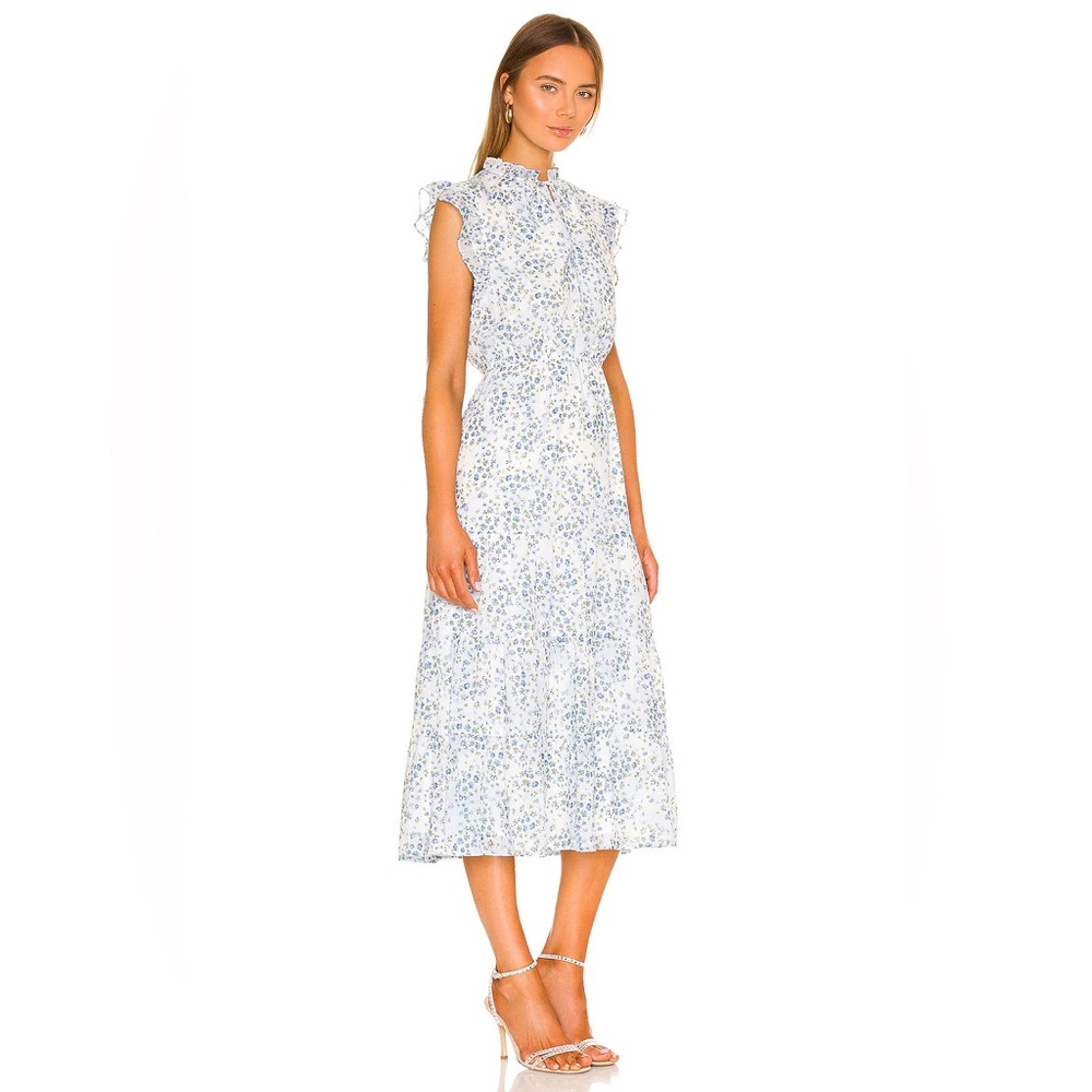 Bb Dakota Steve Madden Light Blue Floral Midi Dress